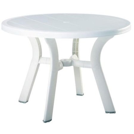 COMPAMIA Round Dining Table, 42 in L X 29 in H ISP146-WHI